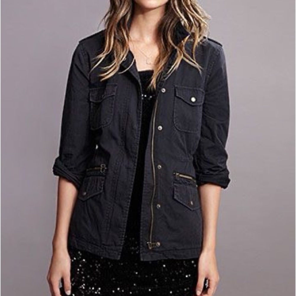 Lightweight Utility Jacket - velvet - Navy Blue - Size P